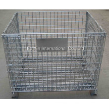 Jaula de almacenamiento plegable y apilable / Contenedor de malla de alambre galvanizado